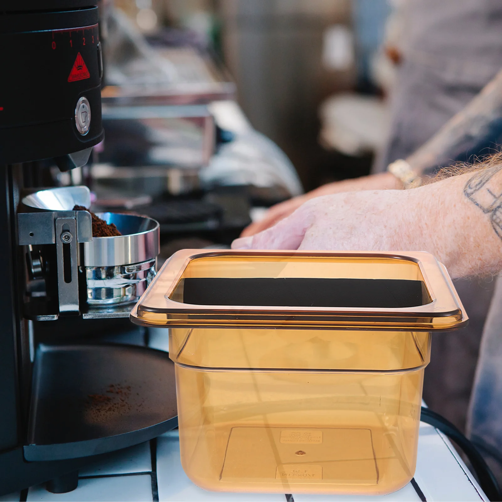 

Espresso Coffee Grind Bin Silent Design Complement Indoor Decor Espresso Coffee Grounds Container