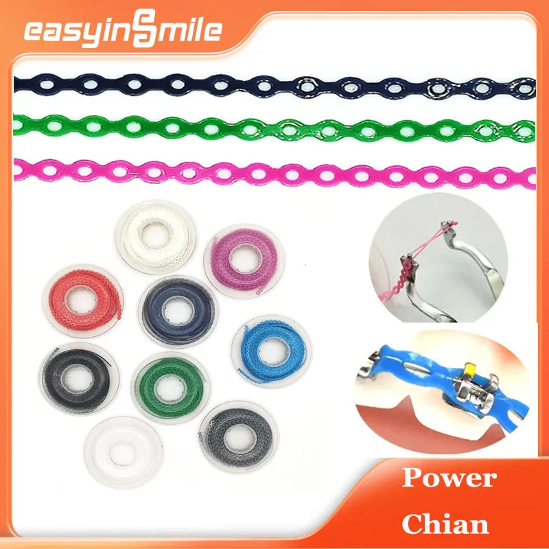 

Ортодонтические материалы Easyinsmile, стоматологические брекеты, силовая цепочка, резинка, суперэластичные ленты-цепочки, длина 13 футов, короткие, закрытые
