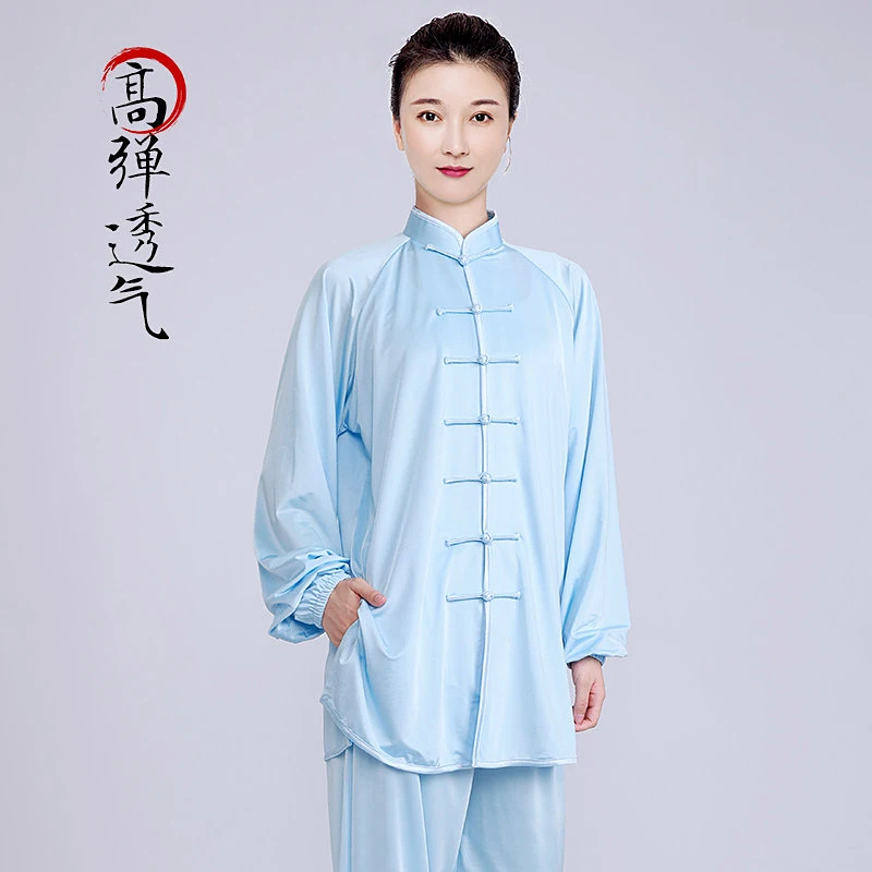 Women's Milk Silk Ice Silk Tai Chi Suit - Unisex Summer Spring Autumn Martial Arts Qigong Practice Training Set