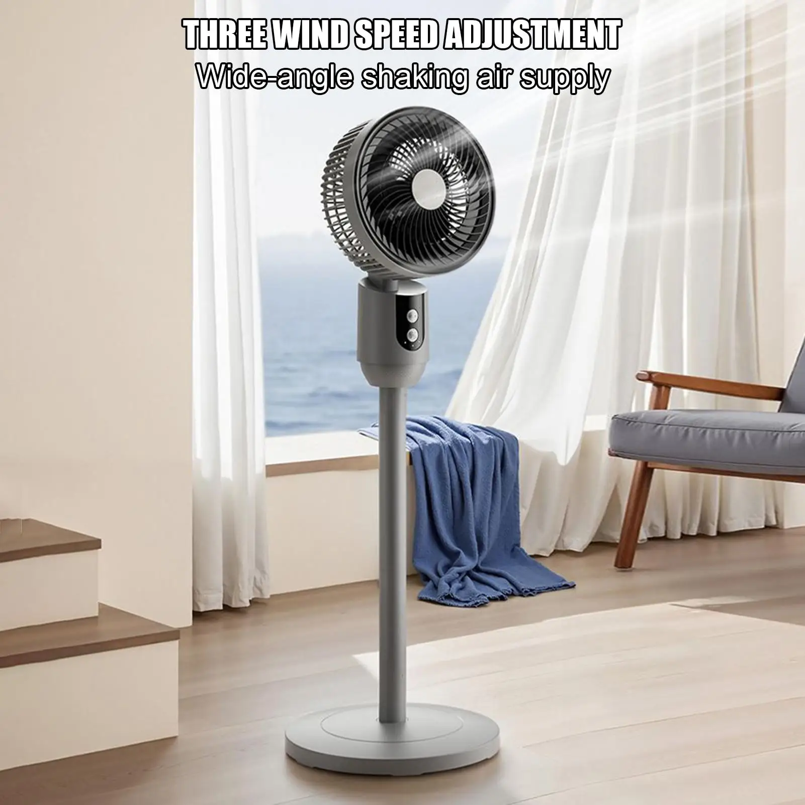 

Standing Fan High Power Stand up Fans Adjustable Height 3 Speeds Quiet Cooling Air Cooler for Home Bedroom Living Room Office