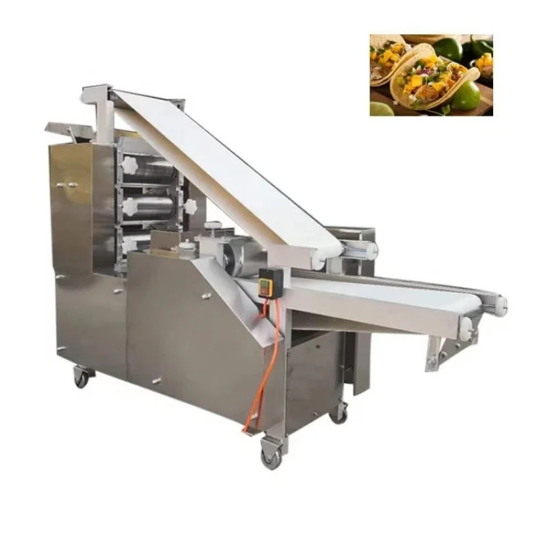 Rodillo y Laminadora de Masa para Tortillas de Harina/Pita/Pan Árabe/Pizza, para Uso Comercial en Panaderías, Máquina Automática para Hacer Pan Plano de 5-50 cm