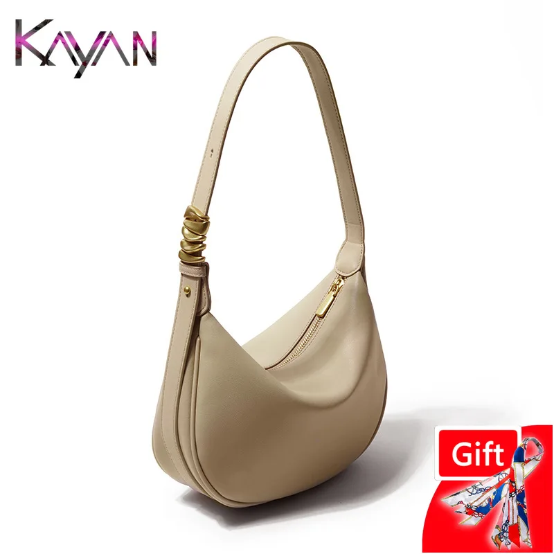 

Smooth Cow Leather Womne Underarm Shoulder Hobo Bag Casual Soft Cowhide Female Dumpling Handbag for Ladies Top Handle Bag Purse