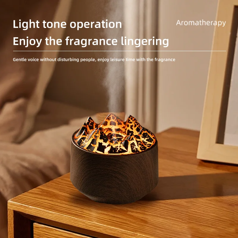 

Диффузор аромата с зерном из альпийского дерева, увлажнитель воздуха с питанием от USB, цветной ночник, подходит для украшения стола в спальне, подарков