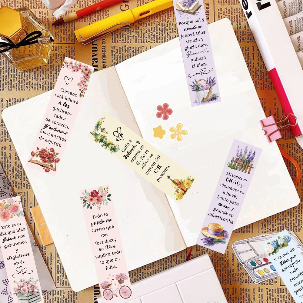 30PCS Spanish Bible Bookmark Nostalgia Bicycle Phone Motorcycle Vintage Reading Book Office Living Room Cafe Landscape Bookmarks