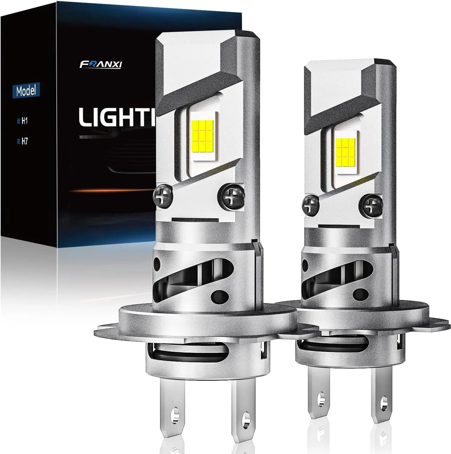 

H7 Bulbs, Super Bright Fog Lights 6000K Cool White, 1:1 Size Design with Cooling Fan, Plug and Play, Pack of 2