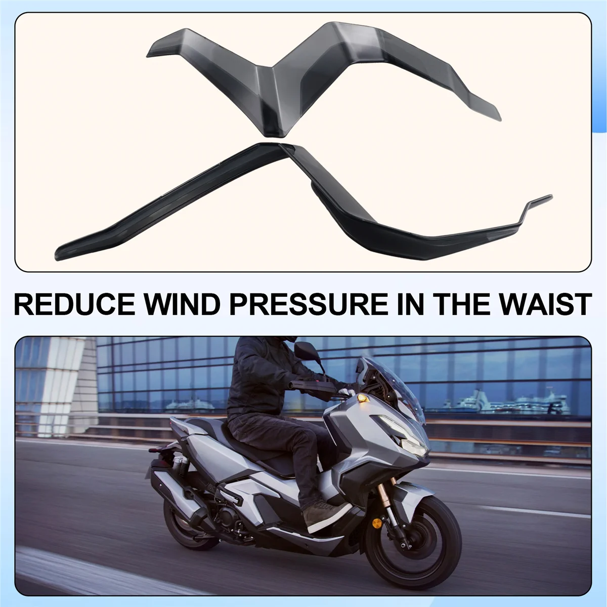 

T48C_Добтекатели воздуха для мотоцикла Honda X-ADV 750XADV 750 2021-2024, обтекатель ног, ветровой дефлектор, боковое лобовое стекло, дымчато-серый