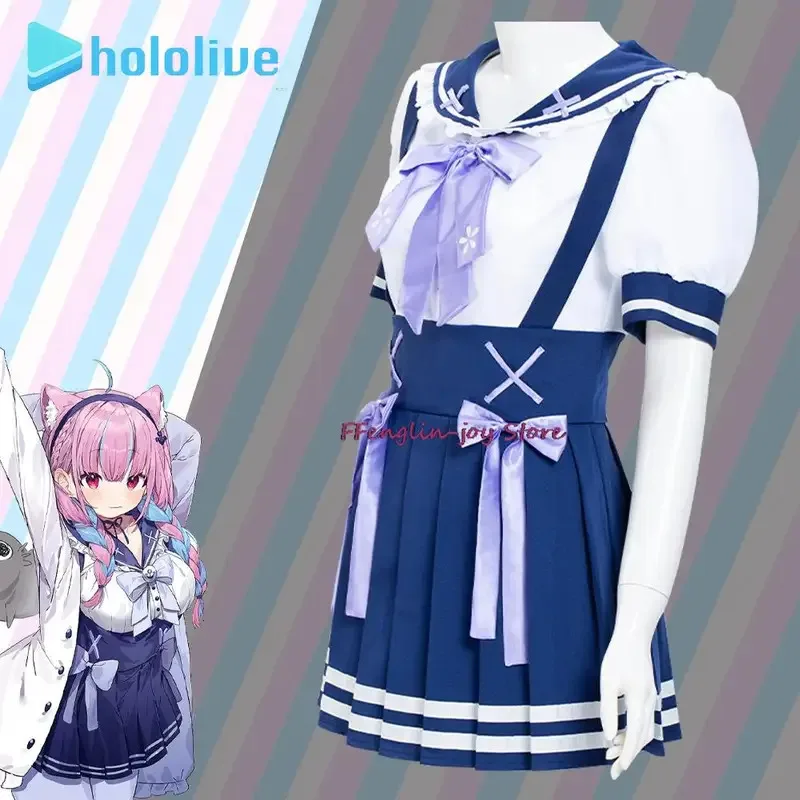 2025 yiyiMinato أكوا تأثيري حلي أنيمي VTuber Hololive رجل امرأة معطف بطانة تنورة هالوين لولي لوليتا بحار المدرسة Unifo