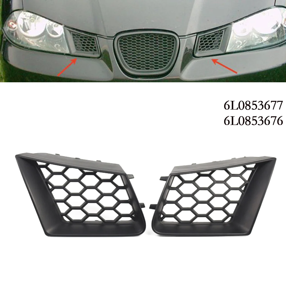 

Front Grille For SEAT Ibiza-Typ 6L For SEAT Cordoba-Typ 6L 2002 2009 6L0853676 6L0853677 ABS Black Automobiles Accessories