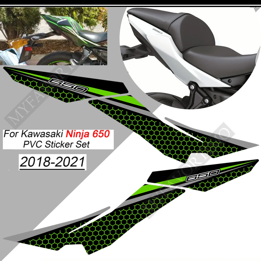 

2018-2021 For Kawasaki Ninja 650 Tank Pad Stickers Kit Knee Fairing Set Body Stickers scratch resistant decorative Protection