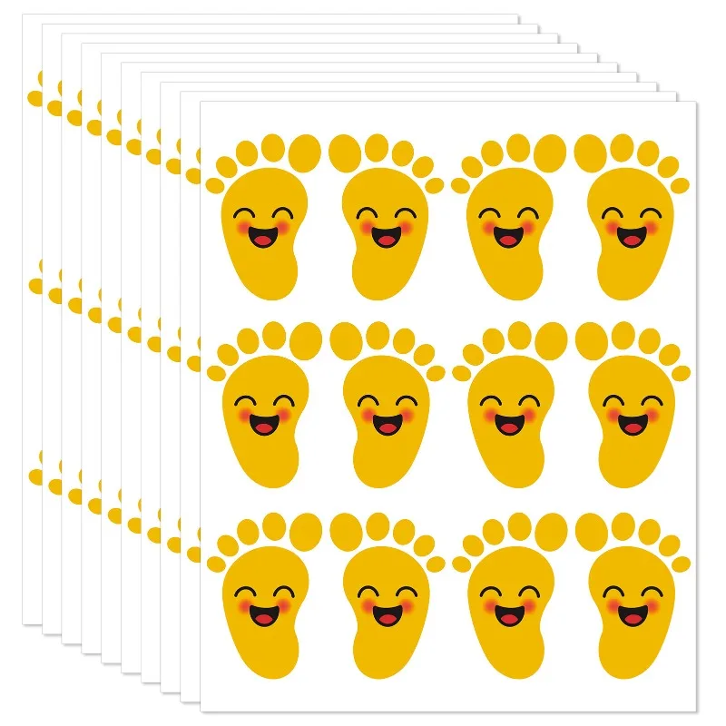 Wholesale Wall Stickers: Cartoon Footprints, Cute Emoji, Little Feet Decals for Kindergarten Rooms, Glass, and Floor Decoration
