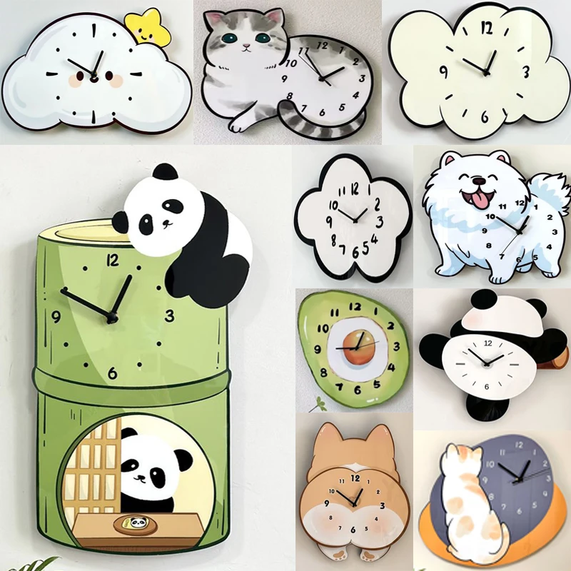 Interior Decoration Wall-mounted Clock for Living Room and Dining Room, Home Use, Silent Swinging, Creative Timepiece