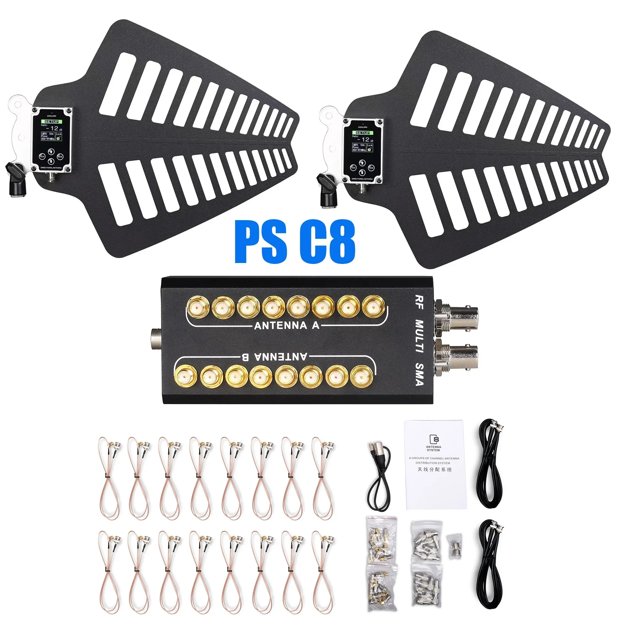 Leicozic 16 Channels Antenna Distribution System PS C8 R F Multi SMA R F Distributor PC8 R F Signal Amplifier For Microphone