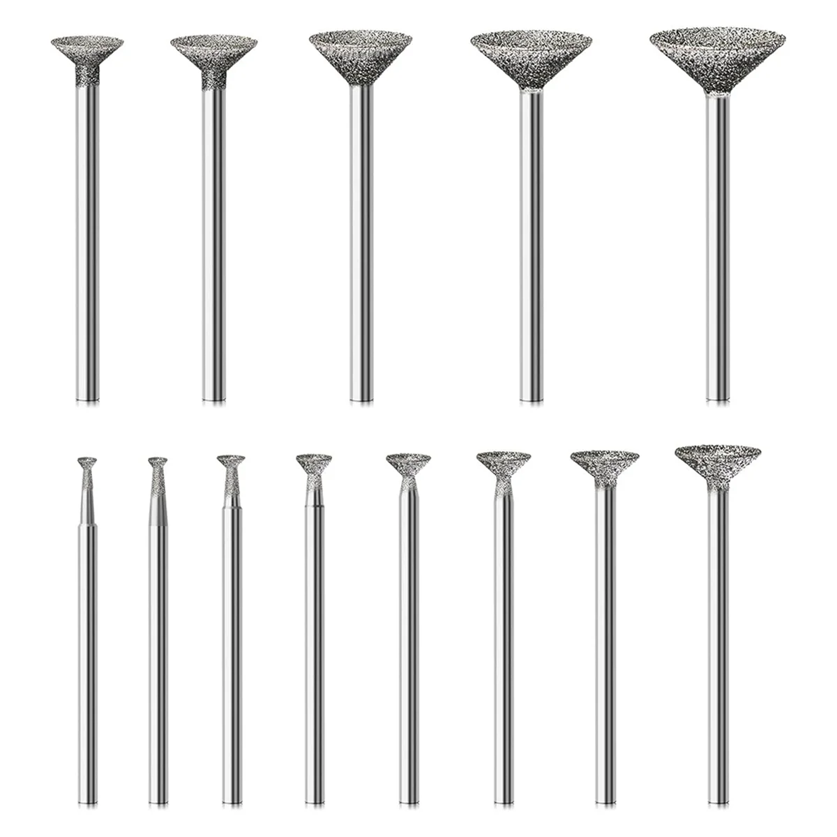 A56XQ Stone Carving Set Diamond Burr Bits Compatible with for Dremel, 13PCS Polishing Kits Rotary Tools Accessories