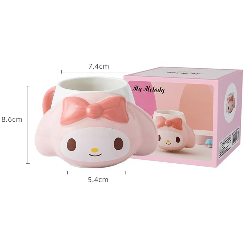 Sanrio Kuromi Hello Kitty ถ้วยน้ํา Cinnamoroll แก้วการ์ตูนอะนิเมะขนาดใหญ่ความจุ My Melody ส่วนบุคคลถ้วยกาแฟวันเกิด Gif