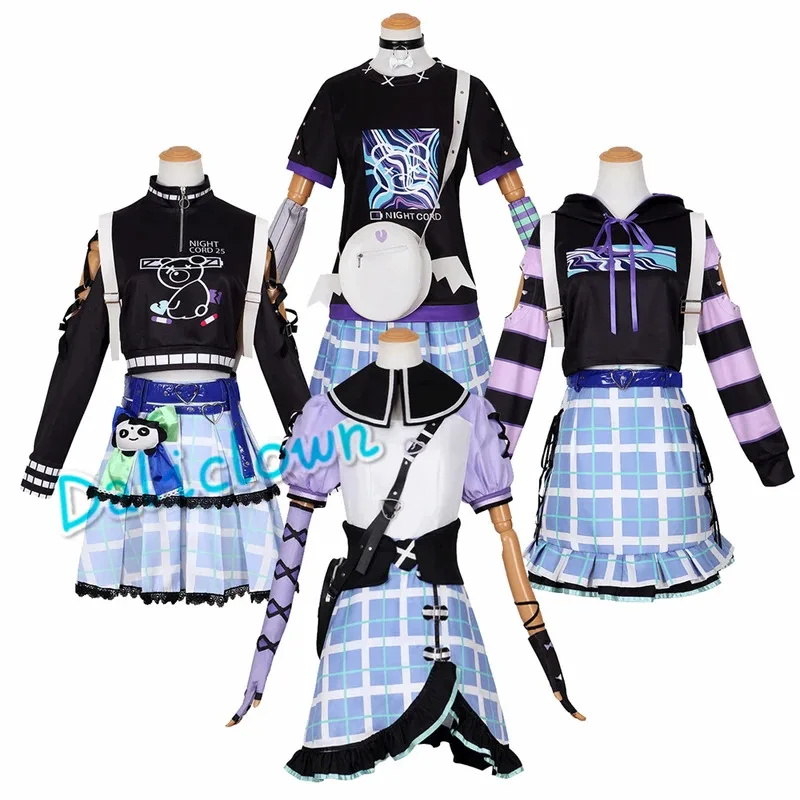 Az15Anime PJSK Project Sekai الملونة المرحلة الفذ 25ji Nightcord At 25 Akiyama Mizuki Mafuyu Asahina تأثيري فستان مُصمم حسب الطلب شعر مستعار