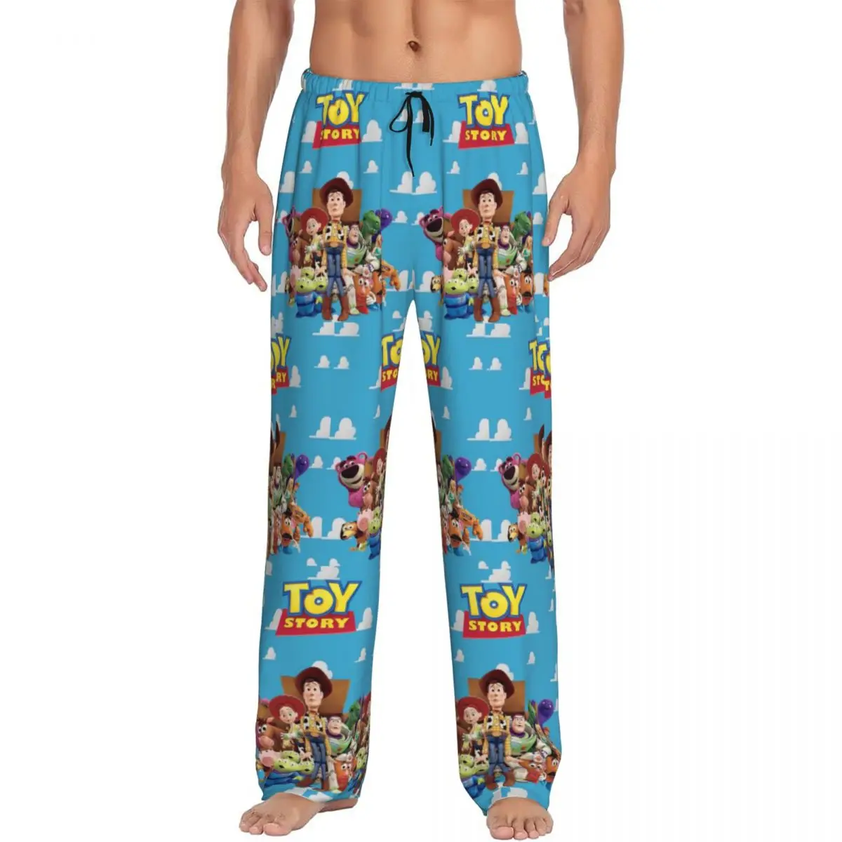 Pantaloni del pigiama modello Toy Story Kawaii stampati personalizzati Pantaloni da notte per il sonno caldo comico da uomo con tasche