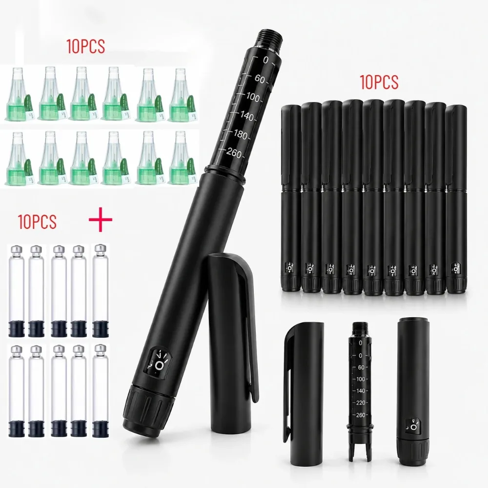10PCS Set Disposable Sterile Injection Pens Rotary and Push Type with Adjustable Growth Hormone Dosage 60U For Insulin Peptide image 3