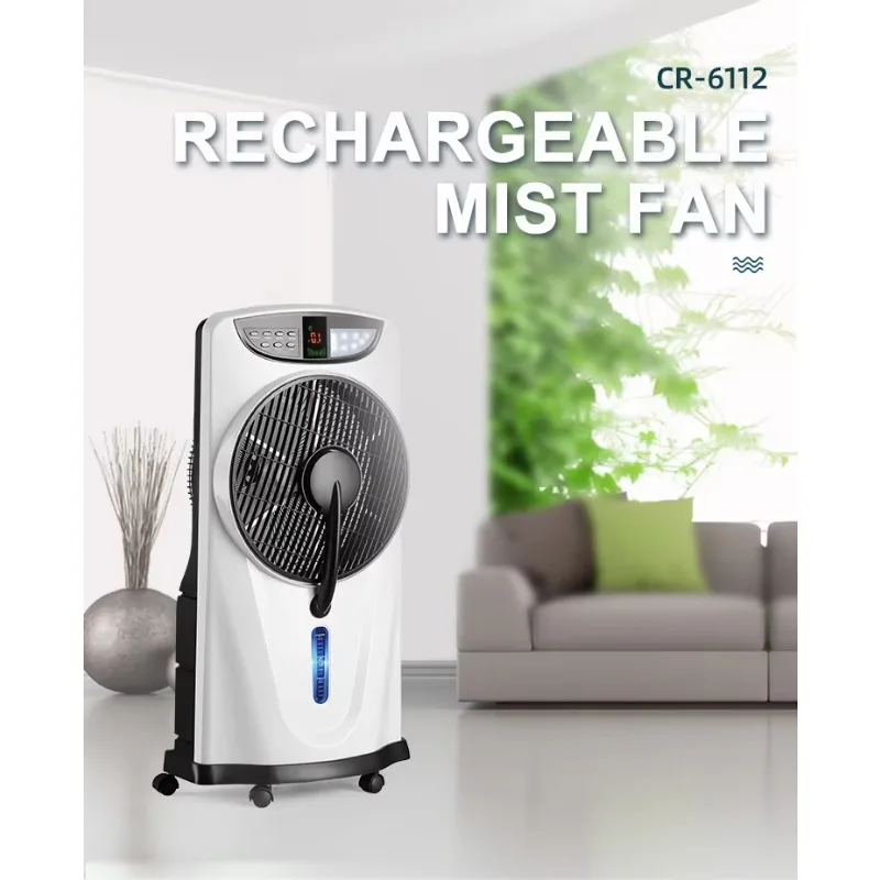 16 Inch AC DC Rechargeable Ventilador air Water Cooler Mist Fan Humidifier