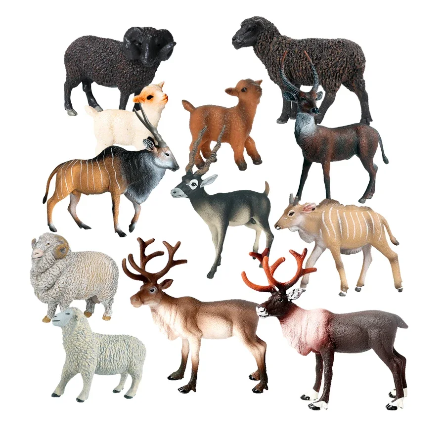 Animali giocattolo Figure Renna di Natale Alce Cervo Sika Antilope Figurine di animali Action Figure Giocattolo per bambini Regali per bambini Decorazione