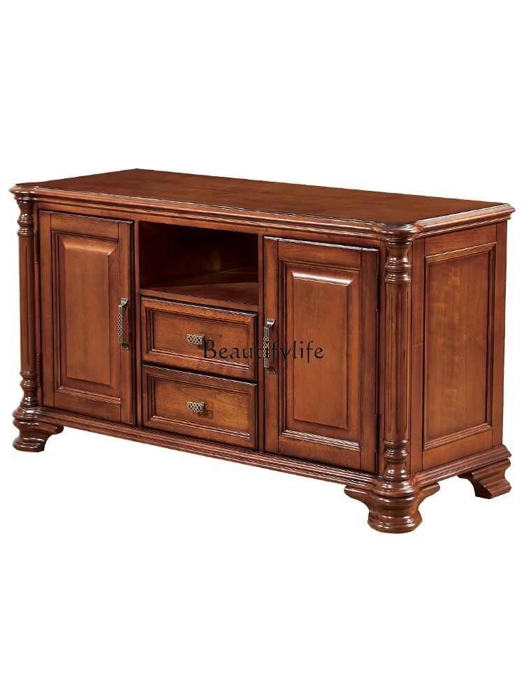 

American-Style Solid Wood Bedroom Storage Household Small Side Cabinet Room Master Bedroom High Cabinet