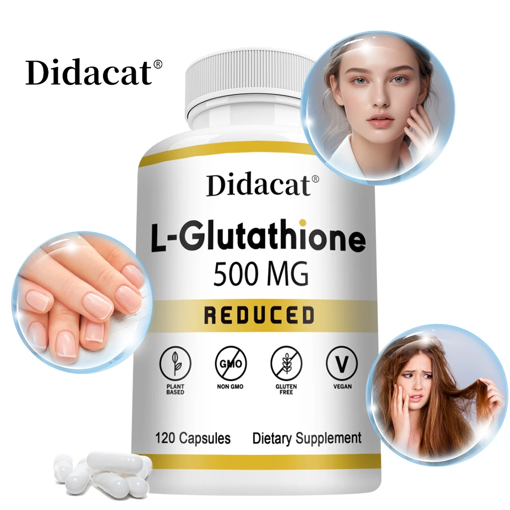 

500mg L-Glutathione Supplement, Daily Nutritional Support for Immune Defense, Liver Wellness, Skin Radiance & Healthy Aging
