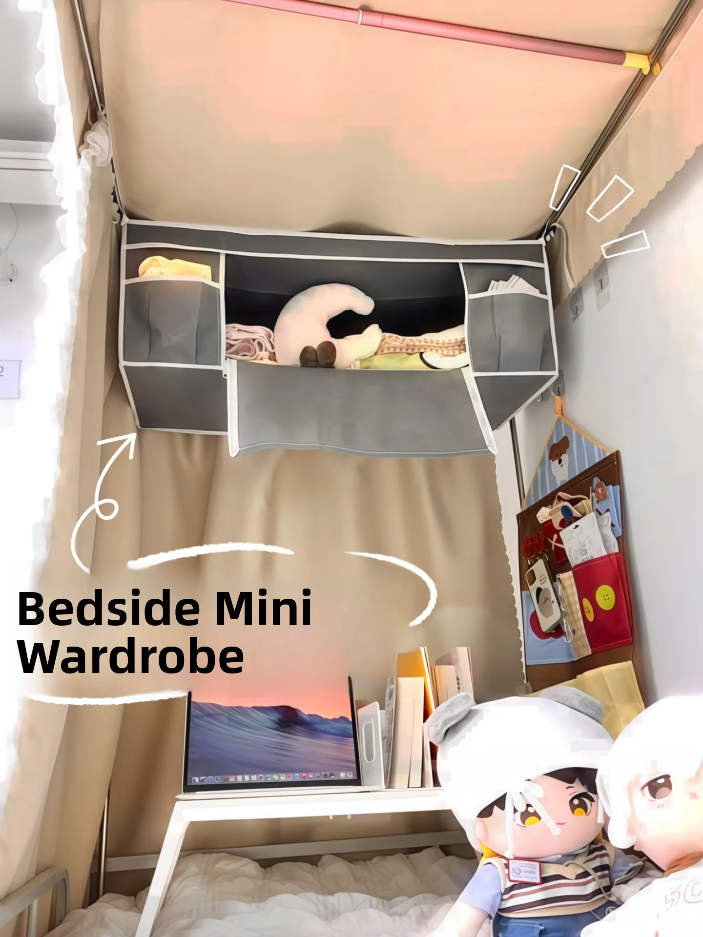 

Подвесная сумка для хранения одежды Dormi Bede, верхняя кровать, специальный органайзер для студенческого гардероба Dormi Ra, корейский Sl...