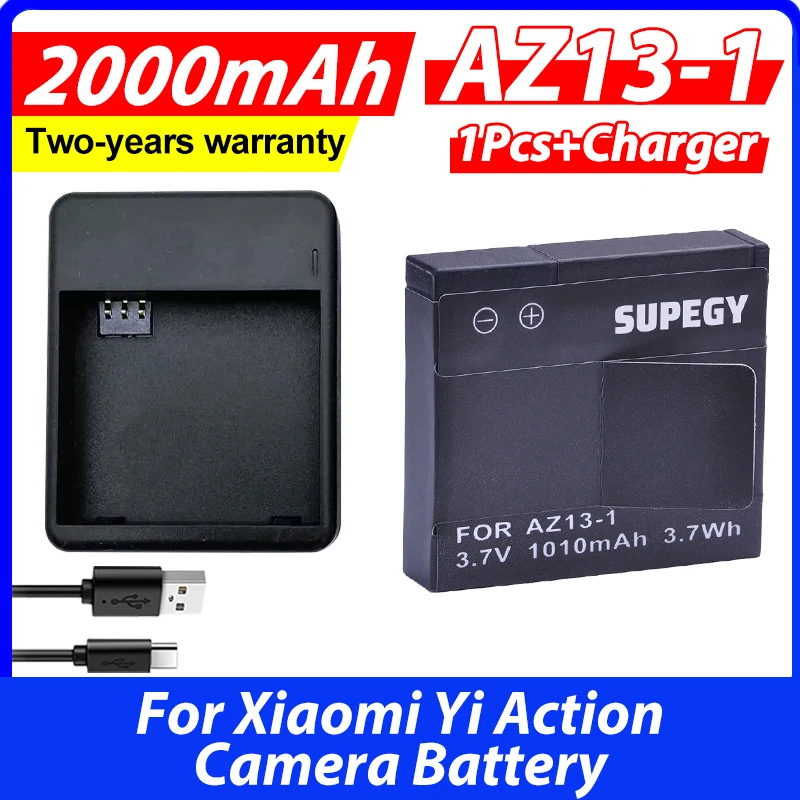Аккумулятор Li-ion AZ13-1 1010 мАч (1 шт.) + USB-зарядное устройство для экшн-камеры Xiaomi Yi Аккумулятор Li-ion AZ13-1 1010 мАч (1 шт.) + USB-зарядное устройство для экшн-камеры Xiaomi Yi