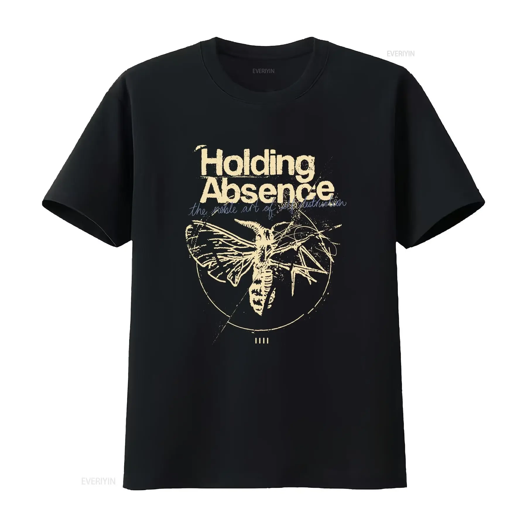 Holding Absence The Noble Art Of Tectution Kintsugi Moth T shirt IN0262 vintage Washed Stretched designer clothes Casual Unisex