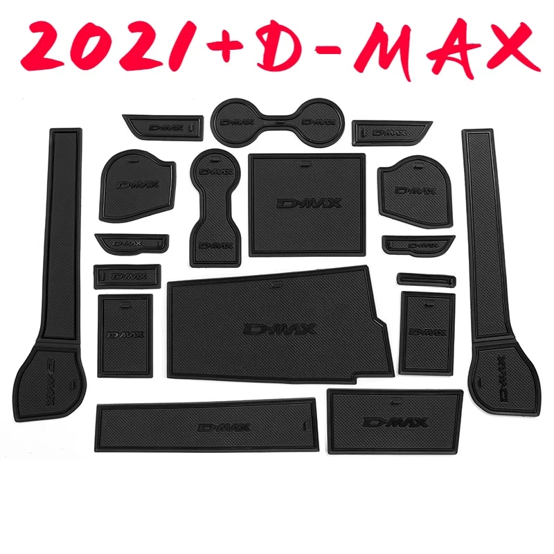 18pcs Silicone Car Door Slot Groove Mats Cup Pads Combo Set for Isuzu Dmax D-max 2021 2022 2023+ Inner Modification