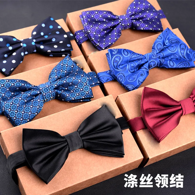 

Purple Bow Tie New Men Bow Ties Casual Business Wedding Casual Polyester Bow Tie Party Group Men'S Suit Bow Ties For Men