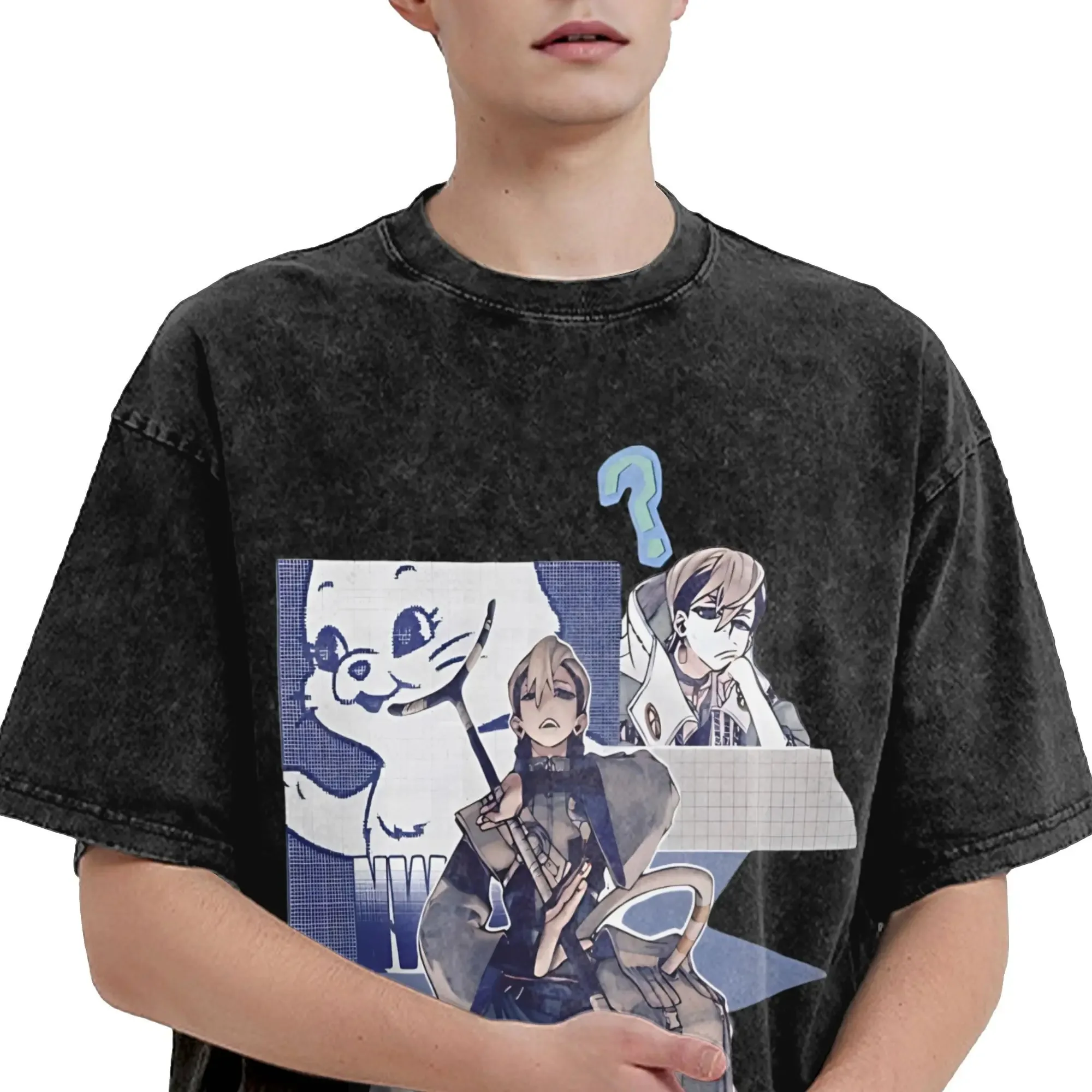 Zanka Nijik Gachiakuta Anime Gewaschen Übergroßen Y2k T Shirt Street Hip Hop Vintage T-Shirt Männer Frauen Baumwolle Streetwear Top T
