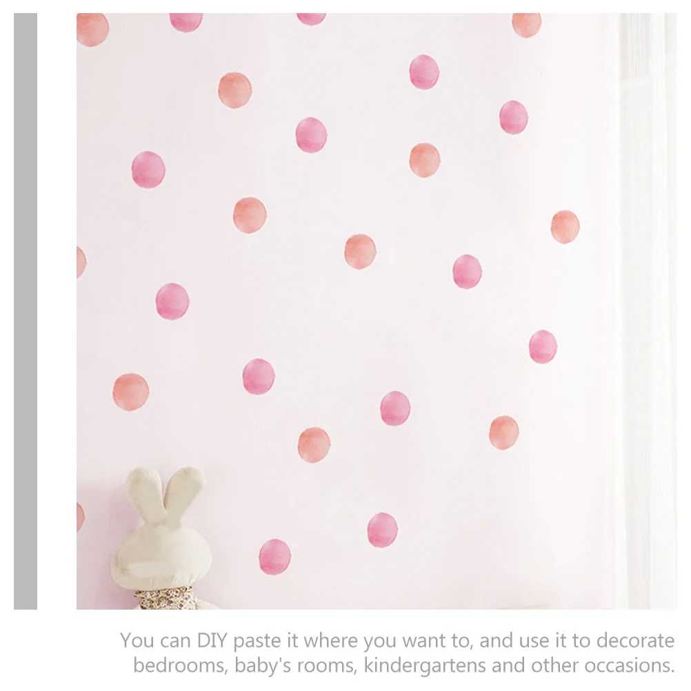 

12Pcs Dot Wall Stickers Watercolor Pink Dots Pattern Decorative Decals for Bedroom Room Wall Decor Classroom Nursery