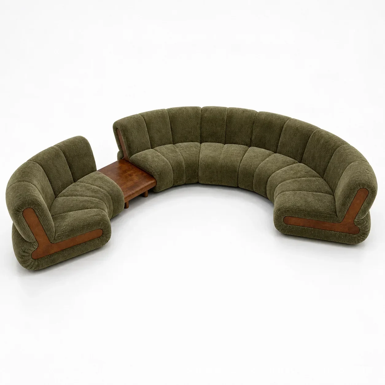 Curved Living Room Small Waist Fabric Sofa Lamb Wool Module Special-shaped Piano Key Sofa