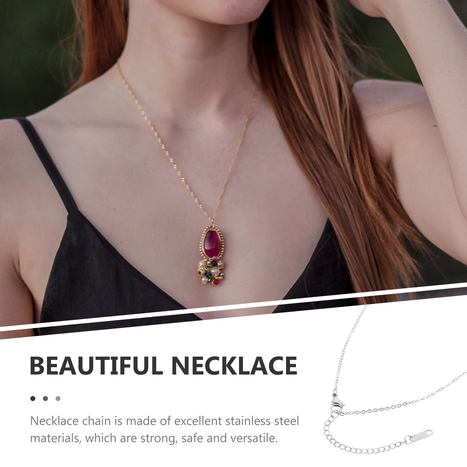 

Stainless Steel 60Cm 80Cm Diy Jewelry Making Chain Lobster Clasp Smooth Long Chain Pendant Replacement Craft Projects