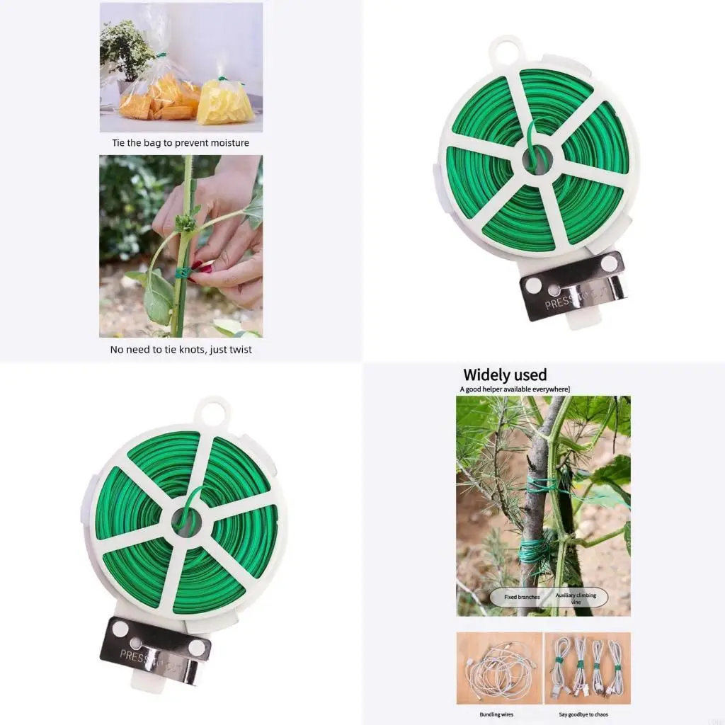 

Multipurpose Weatherproof Plastic Coated Garden Binding Wires Flexible Plant Training Stems For Vegetable Vine & Shrubs
