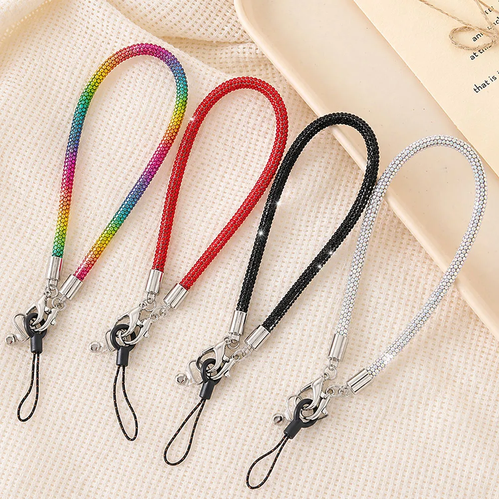 Luxury Crystal Phone Wrist Strap Glitter Rhinestone Mobile Phone Lanyard Anti-Lost Charm Accessories for Keys Camera USB Drive