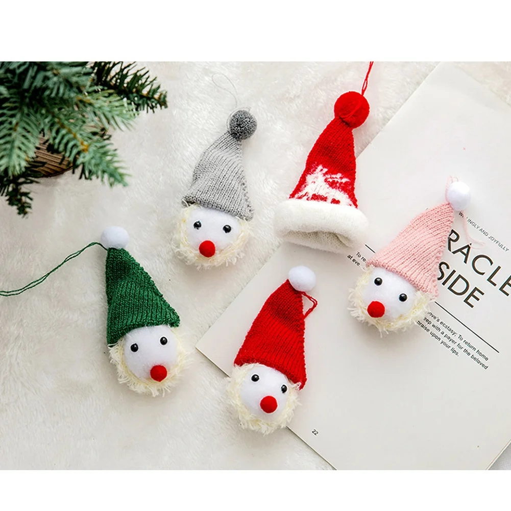 حلي سانتا كلوز الخشبية الصغيرة 4 عبوات زينة شجرة عيد الميلاد للعطلات DIY شجرة عيد الميلاد المعلقات المعلقة زينة سانتا