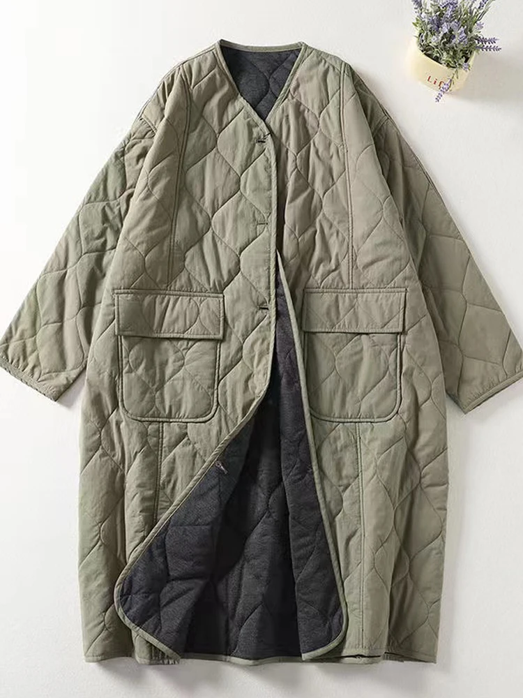 Respzed-Parkas sans col à manches longues pour femmes, manteau à boutonnage simple pour dames, optique décontractée, pardessus chaud, hiver, nouveau, 2024