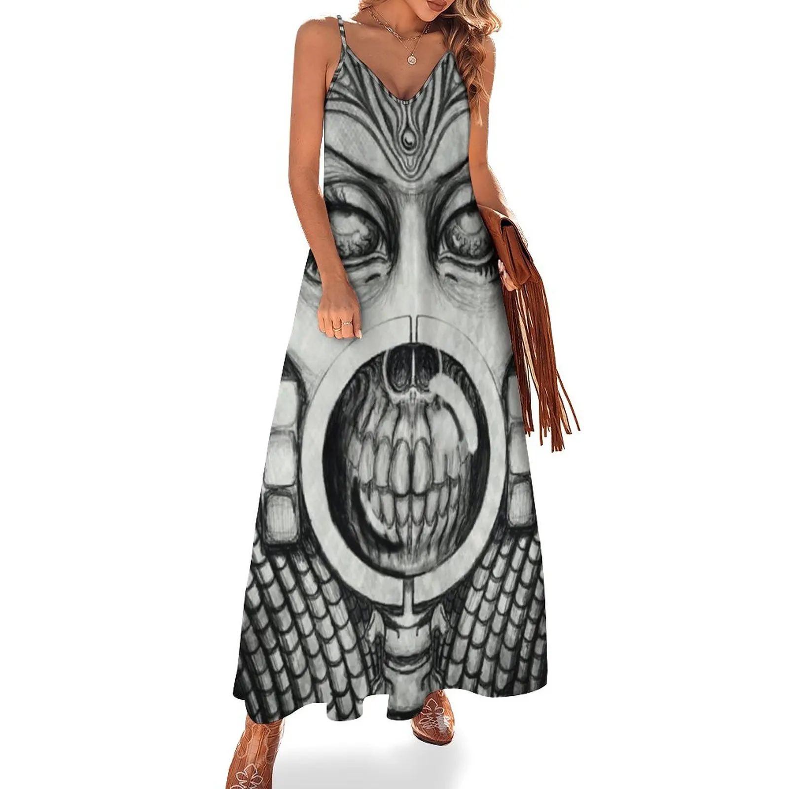 

Giger inspired Diva Sleeveless Dress women dress Female dress summer Long