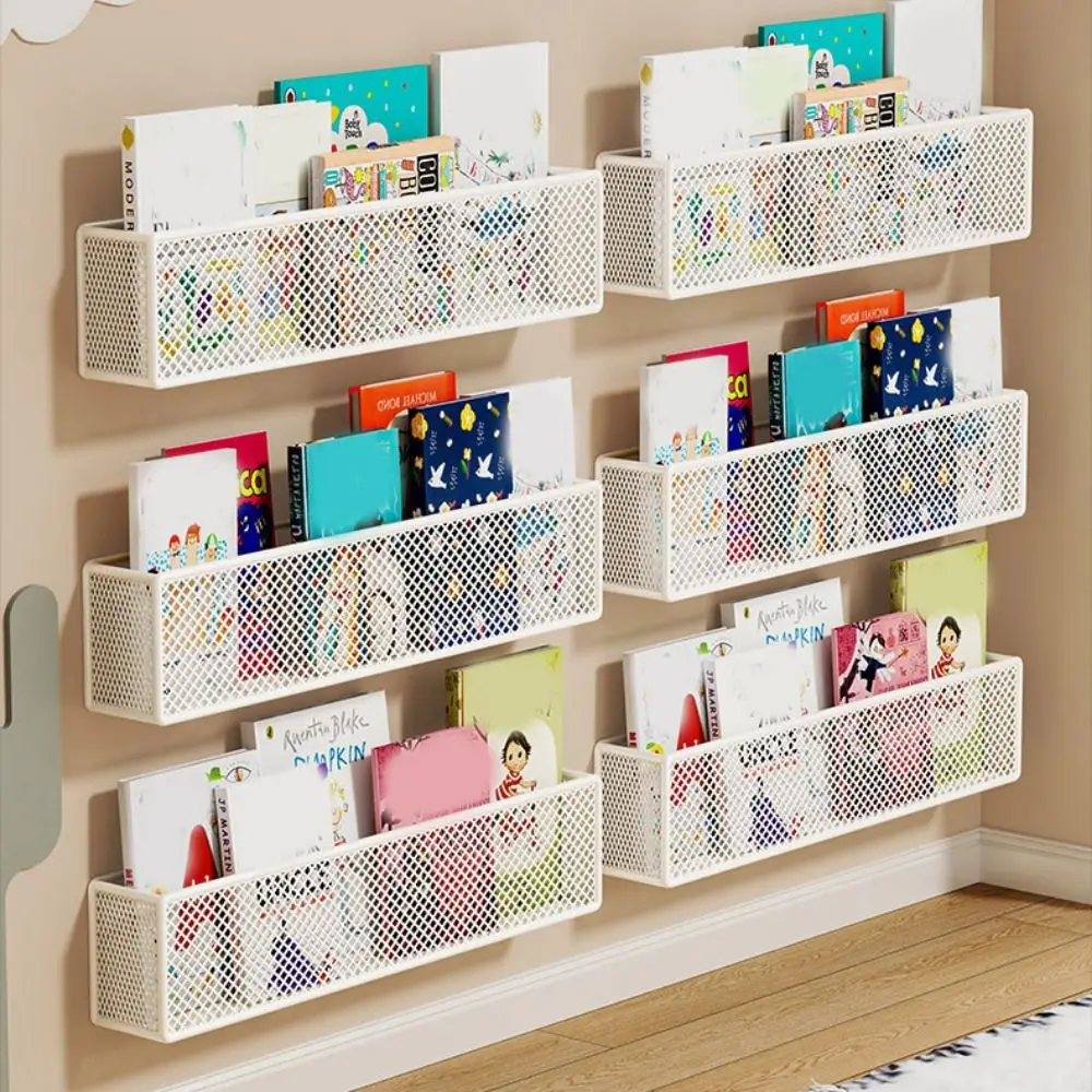 

Metal Picture Book Sorting Rack Ultra Narrow Space Saving Picture Book Storage Rack Punch Free Art Bookshelf Behind The Door