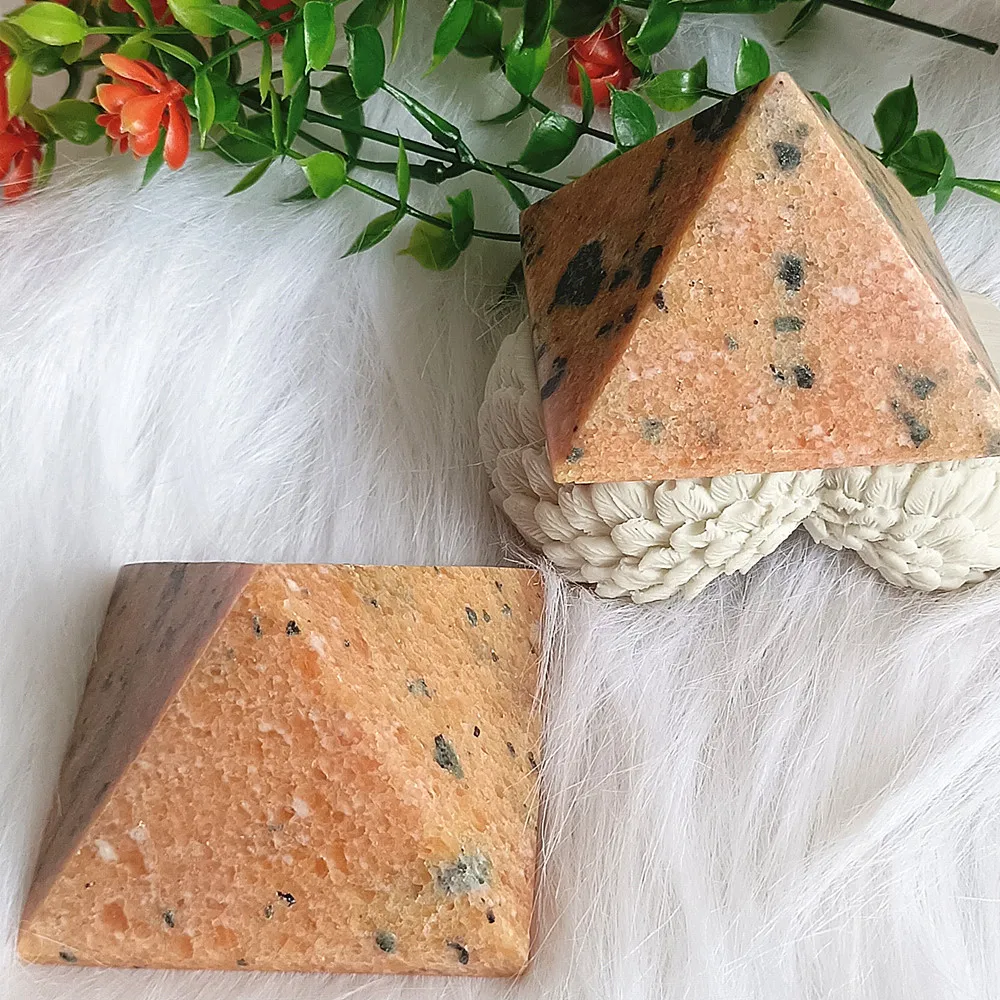 Natural Orange Dongling Pyramid Crystal Quartz Restoration Home Care and Decoration