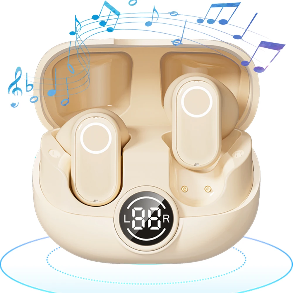 Беспроводные наушники со встроенным микрофоном BT 5.4, водонепроницаемые наушники-вкладыши с зарядным чехлом для спорта/тренировок/бега