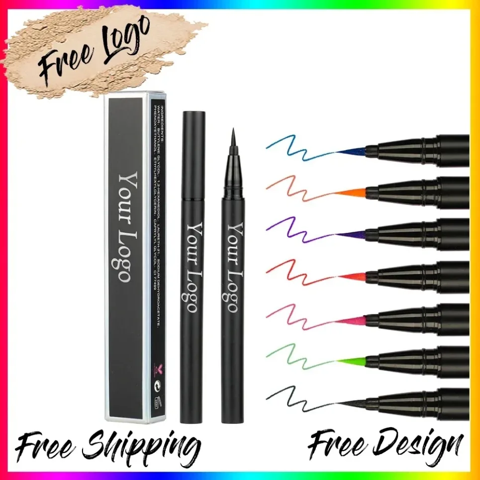Farbiger wasserfester Eyeliner Private Label Schwarzer flüssiger Eyeliner Individuelles Logo Großhandel Make-up