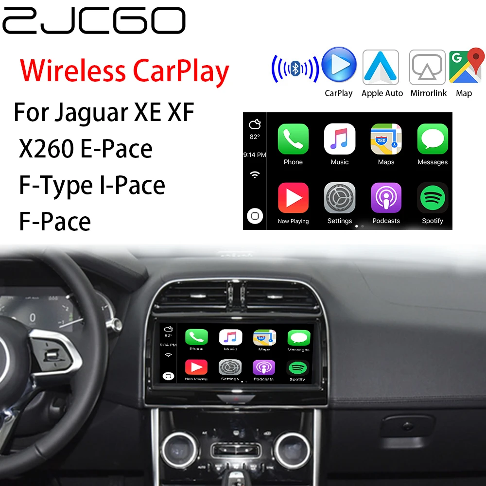 ZJCGO Wireless Apple CarPlay Android Auto interface adapter BOX For Jaguar XE XF X260 E-Pace F-Type I-Pace F-Pace