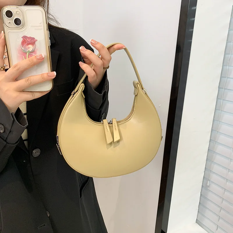 2024 Autumn And Winter New Trendy Women\'s Bag Premium Texture Temperament Niche Fashion Crescent Handbag Shoulder Underarm Bag