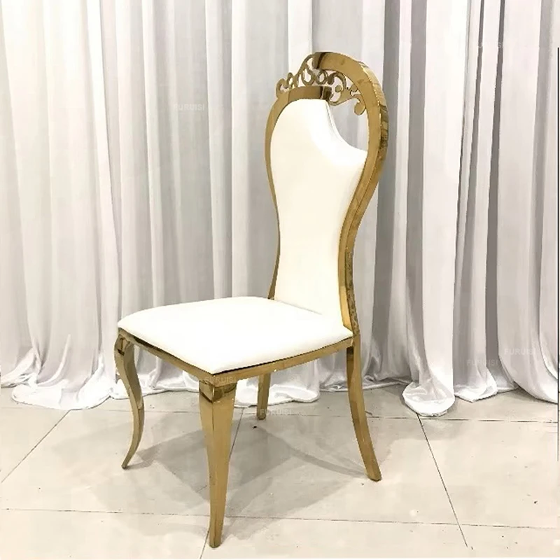 *Luxury King and Queen Wedding Chairs Golden Hotel Wedding Stainless Steel Dining Chairs