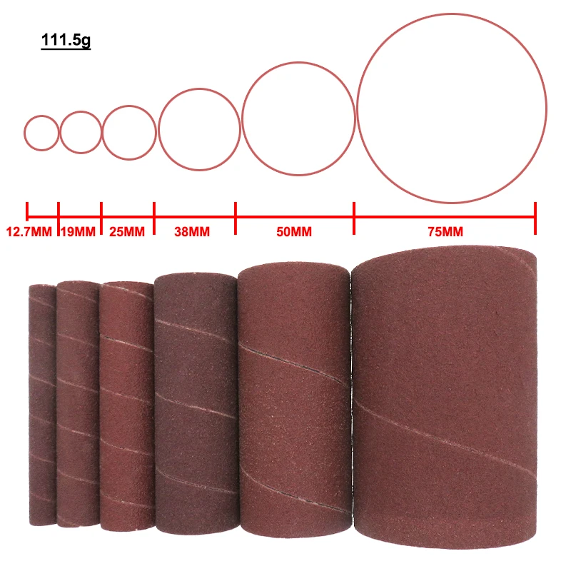 6 Pcs Spindle Sanding Sleeves for Oscillating Sander Sandpaper for Metal Woodworking Polishing（80 120 240  Grit）