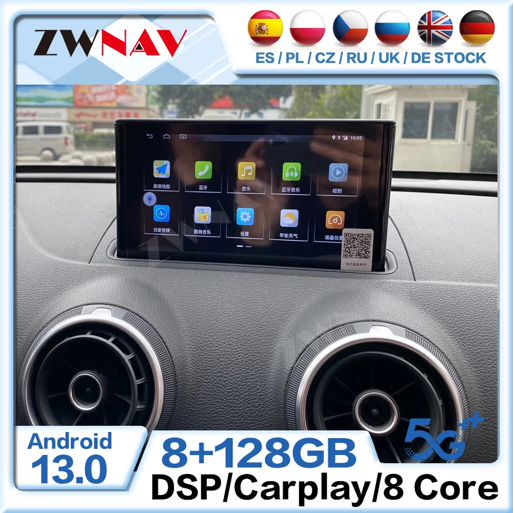

Qualcomm For Audi A3 2014~2019 Carplay Android Radio Car Intelligent System Multimedia GPS Navigation Stereo Receiver Head Unit