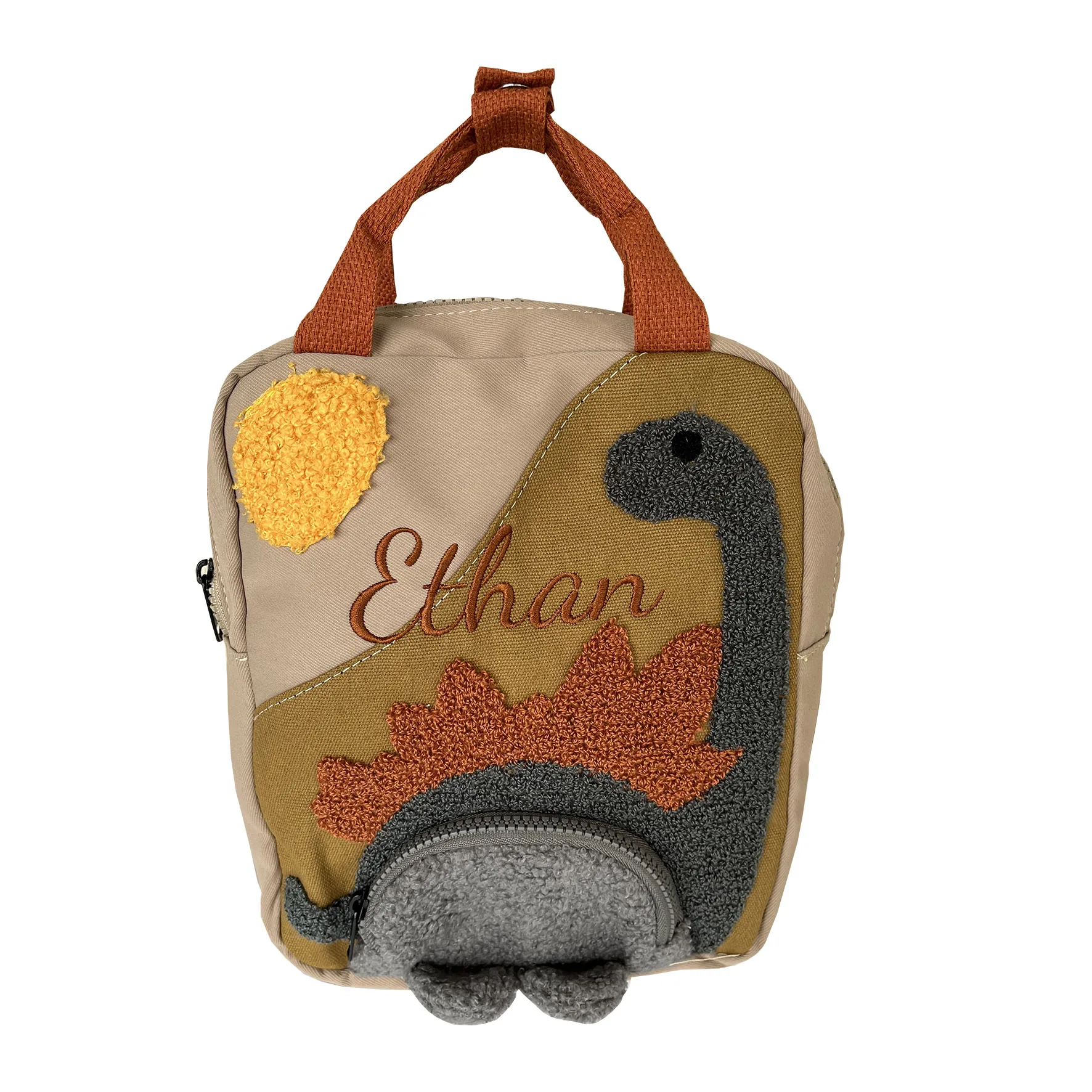 Sac à dos dinosaure personnalisé pour tout-petits, sac d'école pour garçon, sac à dos de maternelle pour enfants, sac à dos pour bébé mignon avec nom brodé