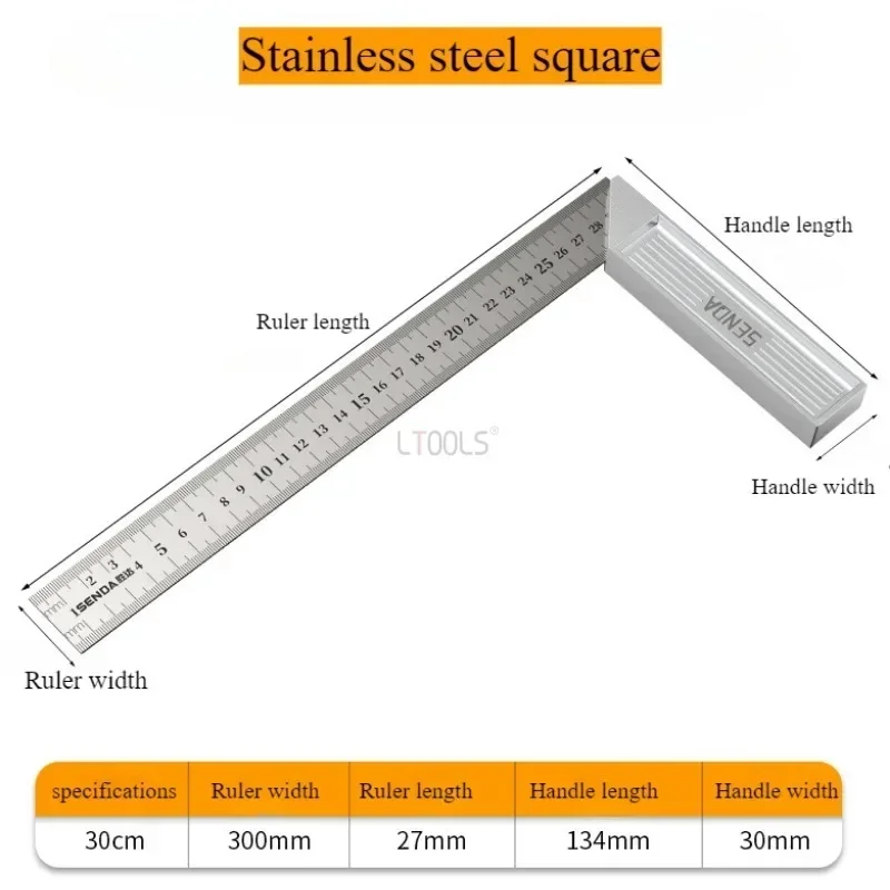 90 ° Drawing Measurement Square Ruler Apply Woodworking Cutting Ruler Measuring Tool for Woodworking Decoration Measurement Tool